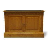 David Linley, an oak side cabinet, late 20th Century, the top with metal jardinière liner, above