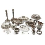 A Victorian silver tea pot, Birmingham, c.1881, Elkington & Co., and a matched cream jug, London,