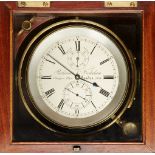 A two-day marine chronometer, c.1830s, by Parkinson & Frodsham, London, the silvered dials with