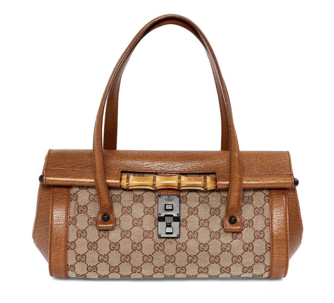 A Gucci Monogram Bamboo Bullet bag, the rectangular form body decorated with distinctive 'GG'