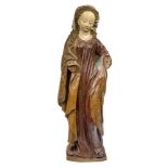 An Eastern Netherlandish polychrome walnut model of an unknown female saint, second half fifteenth