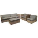 A garden furniture set by Dedon, of recent manufacture, comprising two section sofa, an armchair,