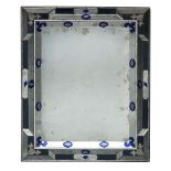 A Venetian mirror, 20th century, the rectangular plate surrounded by marginal plates and applied