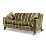 A two seater sofa by Duresta, of recent manufacture, with green striped upholstery, having four