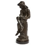 Giulio Monteverde, Italian, 1837-1917, a bronze model of the young Christopher Columbus, late 19th