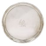 A George III silver wine coaster with wood base, London, c.1806, Robert Hennell, of plain,