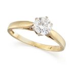 An 18ct gold and diamond single-stone ring, the single round brilliant-cut diamond weighing