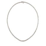 A diamond necklace, composed of a graduated line of brilliant-cut diamonds, length approximately