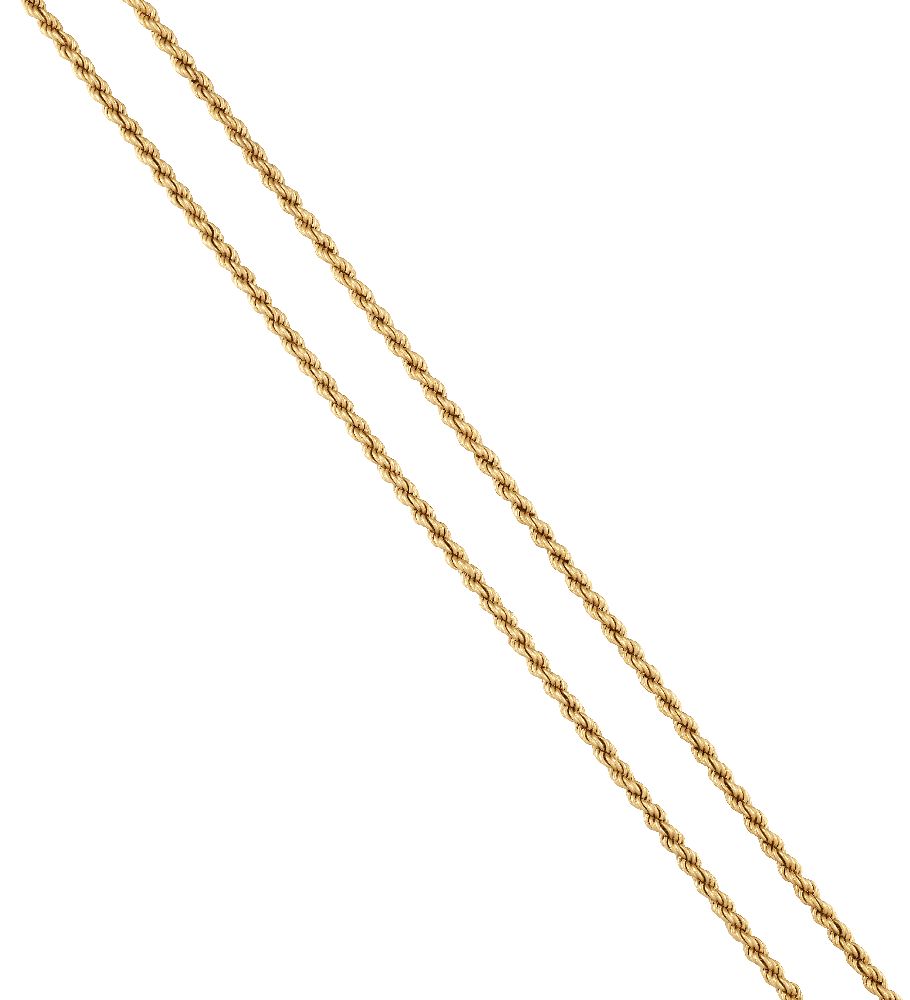 A Prince-of-Wales link neckchain, length 69.0cmLoop next to clasp stamped 750, Italian mark, bolt