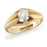 An 18ct gold, diamond single stone ring, the brilliant-cut diamond in claw setting, mounted in 18ct.