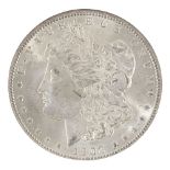 Fifty four USA silver Morgan Dollar coins, 1879 (2), 1880 (10), 1881 (8), 1883 (2), 1884 (8),