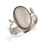 A silver and rutilated quartz bangle designed by Vivianna Torun Bulow-Hube for Georg Jensen, with
