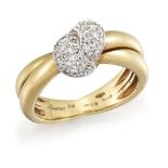 An 18ct gold, diamond-set ring by Leo Pizzo, the central brilliant-cut diamond knot motif to an