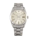 A stainless steel automatic 'OysterDate' wristwatch by Rolex, Ref. 6694 the silvered dial with