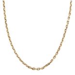 A faceted belcher-link neckchain, length 70.0cmThe necklace is stamped 750 on an oval link