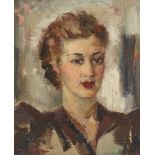 Boris Pastoukoff, Russian 1894-1974- Portrait of a Woman; oil on canvas, signed lower left, 45 x