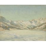 Giulio Boetto, Italian 1894-1967- Paesaggio Alpino in inverno (Alpine landscape in winter); oil on