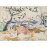 Henri Charles Manguin, French 1874 -1949- La Sieste, circa 1940; watercolour and pencil, signed