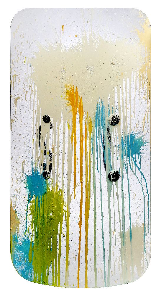 Michael Joo, American/ Korean b.1966- Bodata, 2012; aluminized low-iron glass, oil based enamel