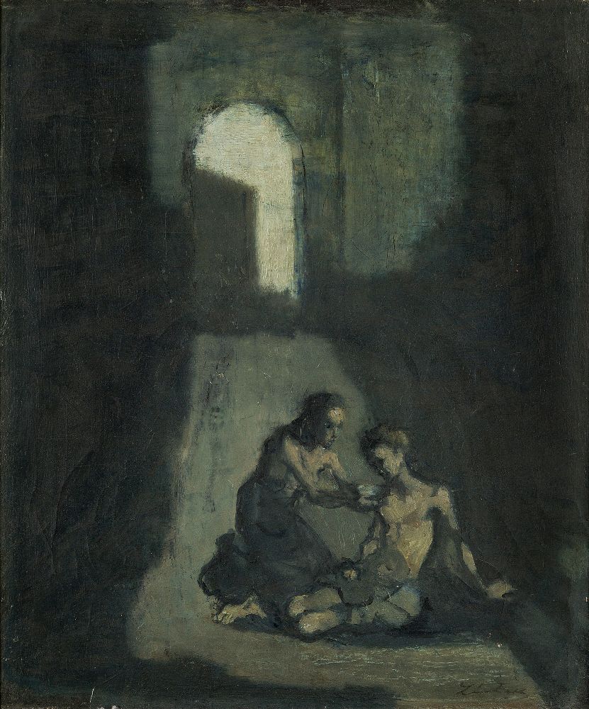 Léon Zack (Lev Vasilevich Za), Russian 1892-1980- The Prisoner; oil on canvas, signed lower right,