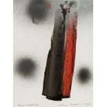 Denis Bowen, South African 1921 - 2006- Red Vertical, 1993; mixed media on paper, signed, titled and
