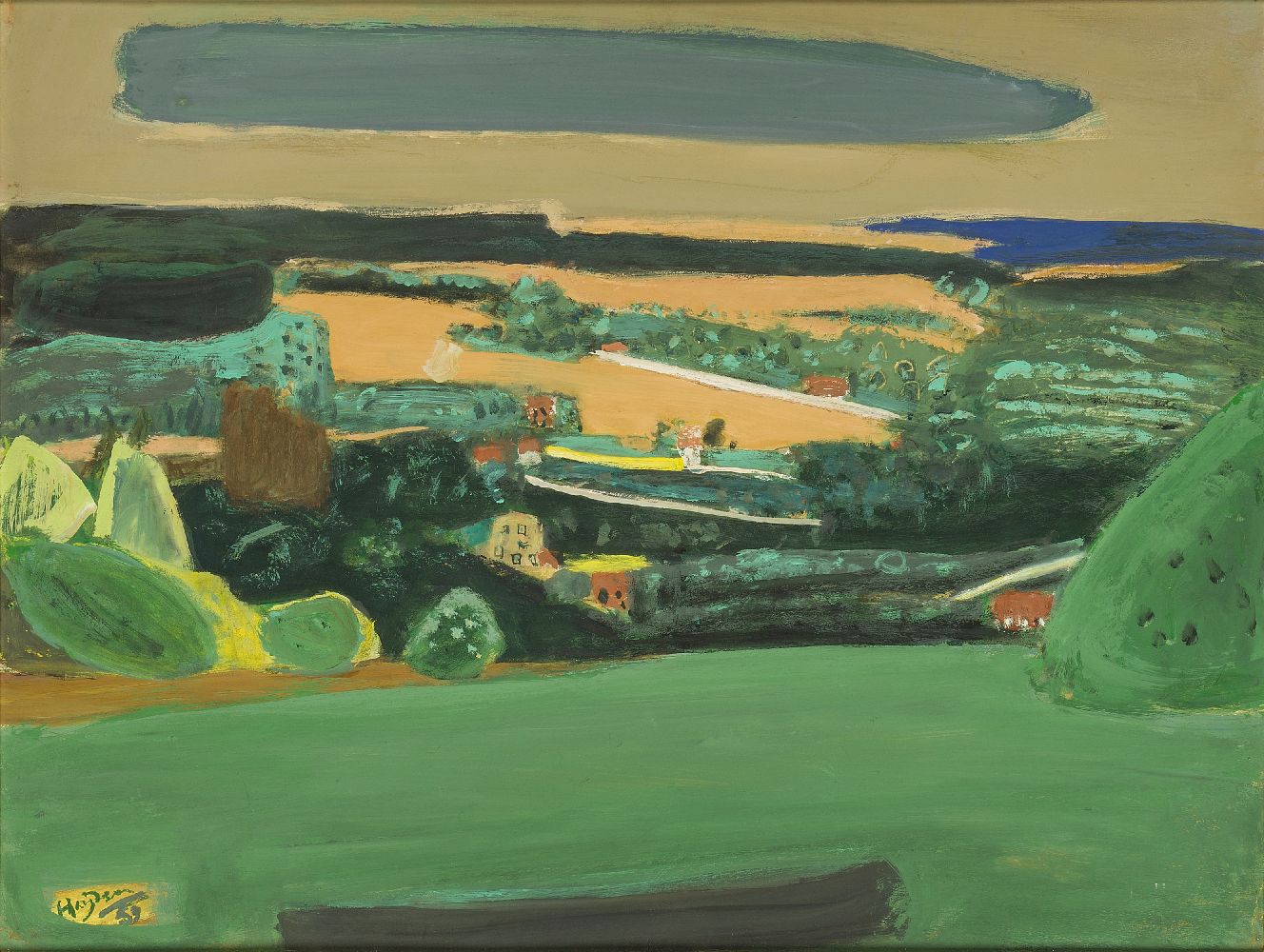 Henri Hayden, French 1883-1970- Paysage, 1959; gouache, signed and dated 59 lower right, 48 x