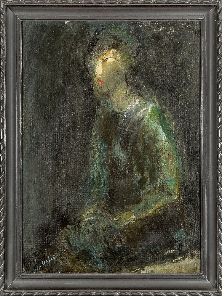 Zygmunt Sigmund Menkes, Polish 1896-1986- Portrait of a woman; oil on board, signed lower left, 69 x - Image 2 of 3