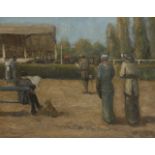 Willem Vaarzon Morel, Dutch 1868-1955- Een dag bij de races (A Day at the Races); oil on canvas,