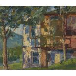 Sergej Aleksandrovic Luciskin, Russian 1902-1989- House in the mountains; oil on canvas, signed on