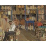 Andreas Krystallis, Greek 1911-1951- At the Potter's; gouache and watercolour on paper, signed lower