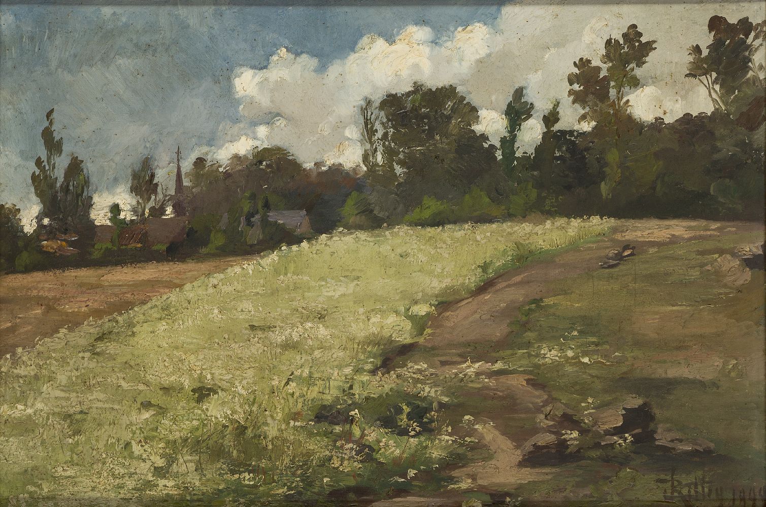 John Rettig, America 1858-1932- Landscape, 1899; oil on canvas, signed and date 1899 lower right;