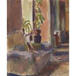 Pavel Massokovsky, Russian 1902-1970- Interior scene, 1920; watercolour, signed and dated 1920 lower