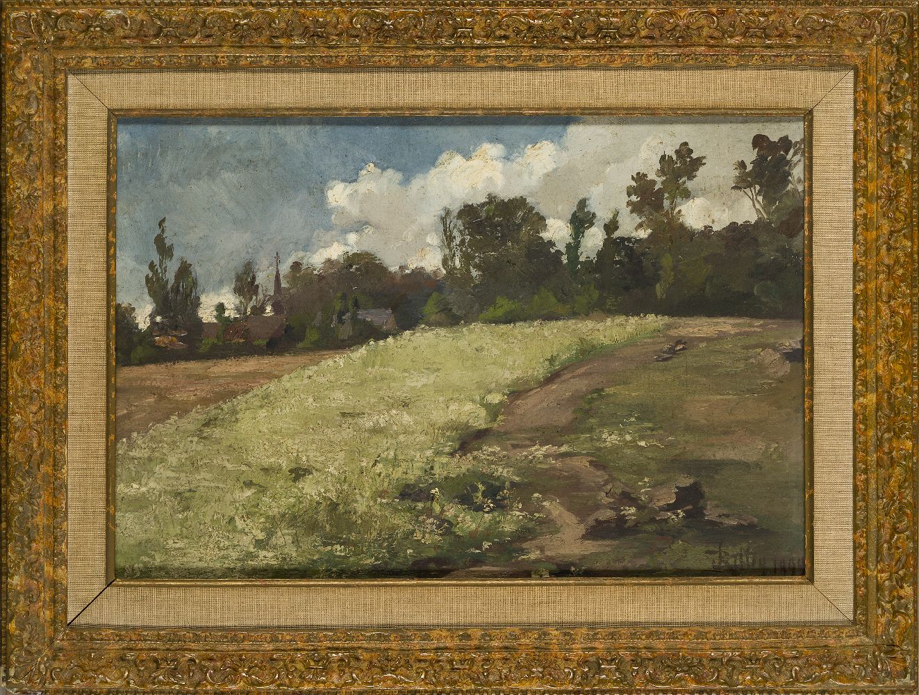 John Rettig, America 1858-1932- Landscape, 1899; oil on canvas, signed and date 1899 lower right; - Image 2 of 3