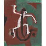 Anne Tholstrup, Danish b.1952- Abstract figures, 1990; two, oil on canvas, both signed with initials