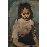 Vassyl Khemeluk, Ukranian 1903 - 1986- Jeune fille au corsage rose, 1954; oil on canvas, signed