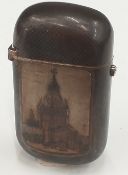 A Russian niello decorated silver vesta case