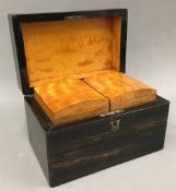 A 19th century coromandel tea caddy