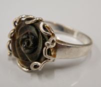 A silver dress ring