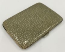 A shagreen covered cigarette case