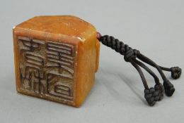 A Chinese soapstone seal