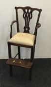 A Georgian style mahogany child's high chair