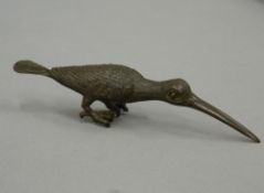 A bronze model of an Oriental bird