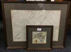 A map of The Fens and a small hand coloured map of Ely,