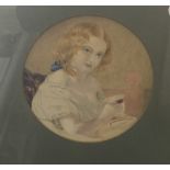 19TH CENTURY SCHOOL, Lady Drinking Tea, watercolour, unsigned, framed and glazed, 23 x 23 cm.