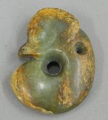 A Chinese jade pig dragon pendant