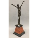 An Art Deco style bronze figurine. 55 cm high.