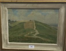 C HALL (20th century) British, Undulating Landscape, oil on board,