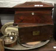 A Victorian rosewood tea caddy,