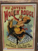 A framed and glazed Moulin Rouge print. 44 x 64 cm.