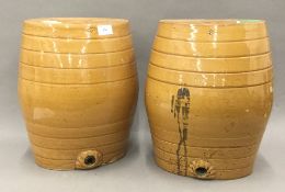 A pair of stoneware spirit barrels